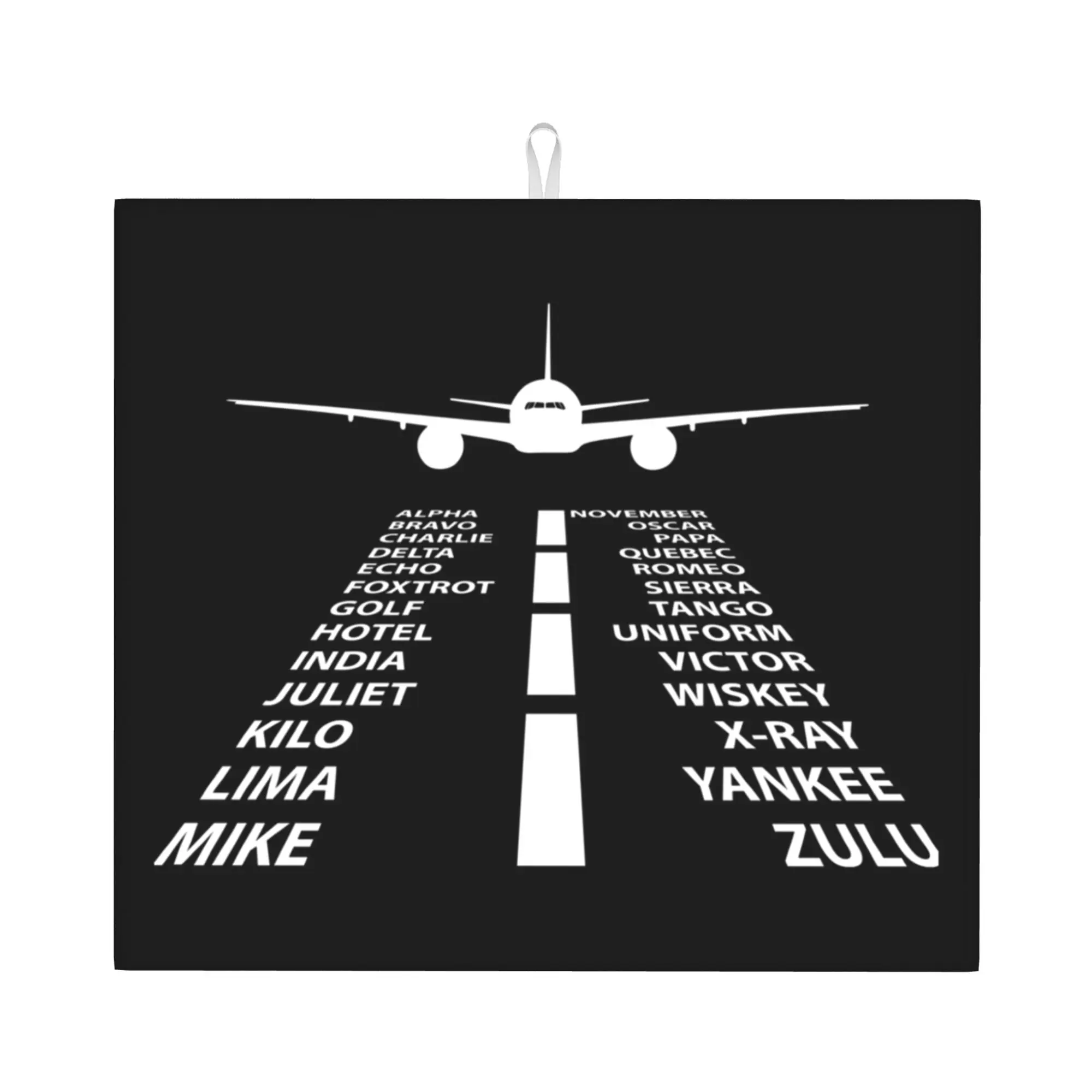 Drying Mat For Kitchen Phonetic Alphabet Pilot Airplane Reusable Aviation Plane Fighter Washable Kitchen Sink Drying Pad