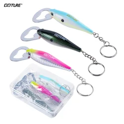 Goture Openner Fishing Lure Shape Bottle Waterproof Durable Exquisite Painting Realistic 3D Eye Openner with Key Ring Design