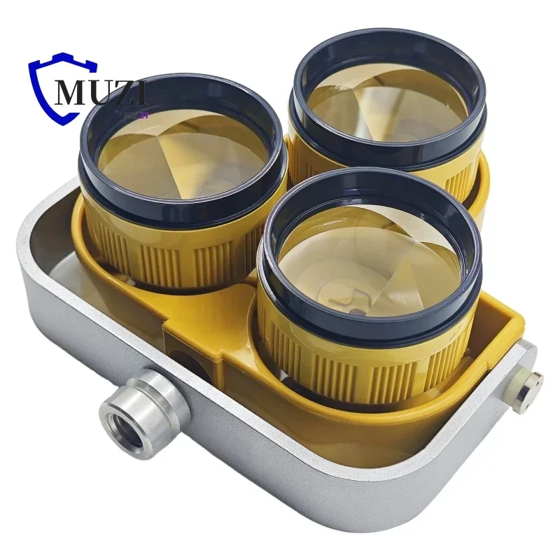Prisma Triple amarillo de alta calidad con bolsa protectora para estaciones totales Nikon Trimble, compensación de topografía de 0mm/-30mm, triple reflejo