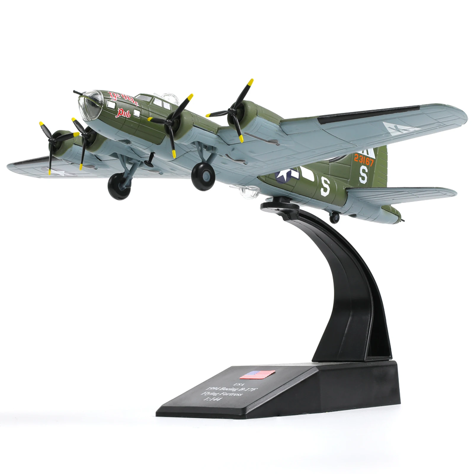 NUOTIE B-17F Flying Fortress Bomber 1:144 Metal Model | Military Model Fairchild Republic Diecast Plane Model for Collection