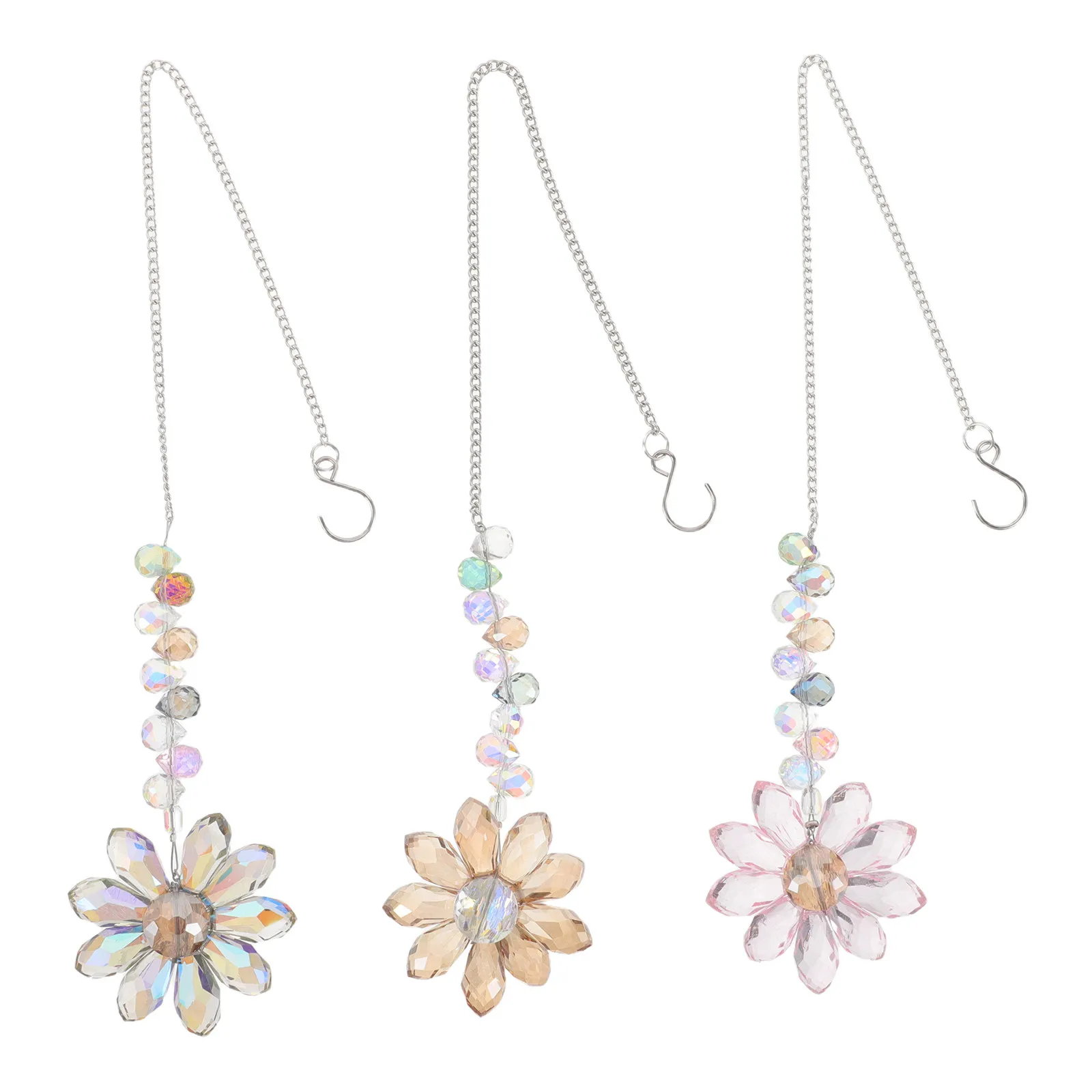 3 pcs Crystal Hanging Decoration Garden Home Window Halloween Christmas New Year Crystal Sun Catcher