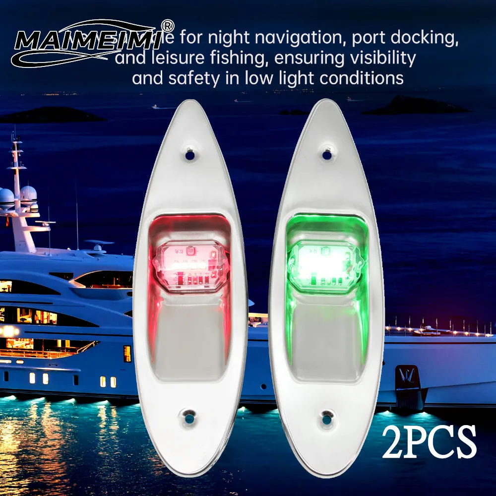 

Красный, зеленый светодиодный водонепроницаемый боковой фонарь для лодки, навигационный фонарь, морские звуковые огни для понтов, лыж, лодок, яхт, 2 шт./компл.