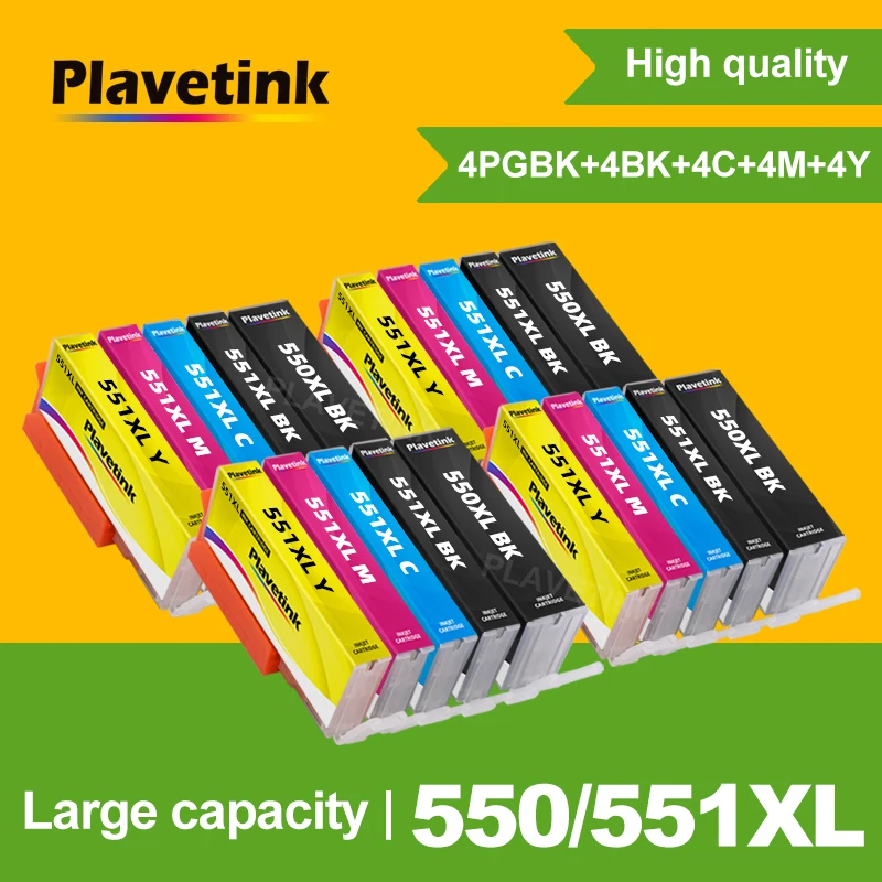 Plavetink 4Set 5Color Ink Cartridge PGI550 CLI551 For Canon PGI-550 XL CLI-551 XL For Pixma MG5450 MG5550 MG5650 MG6450 MG6650