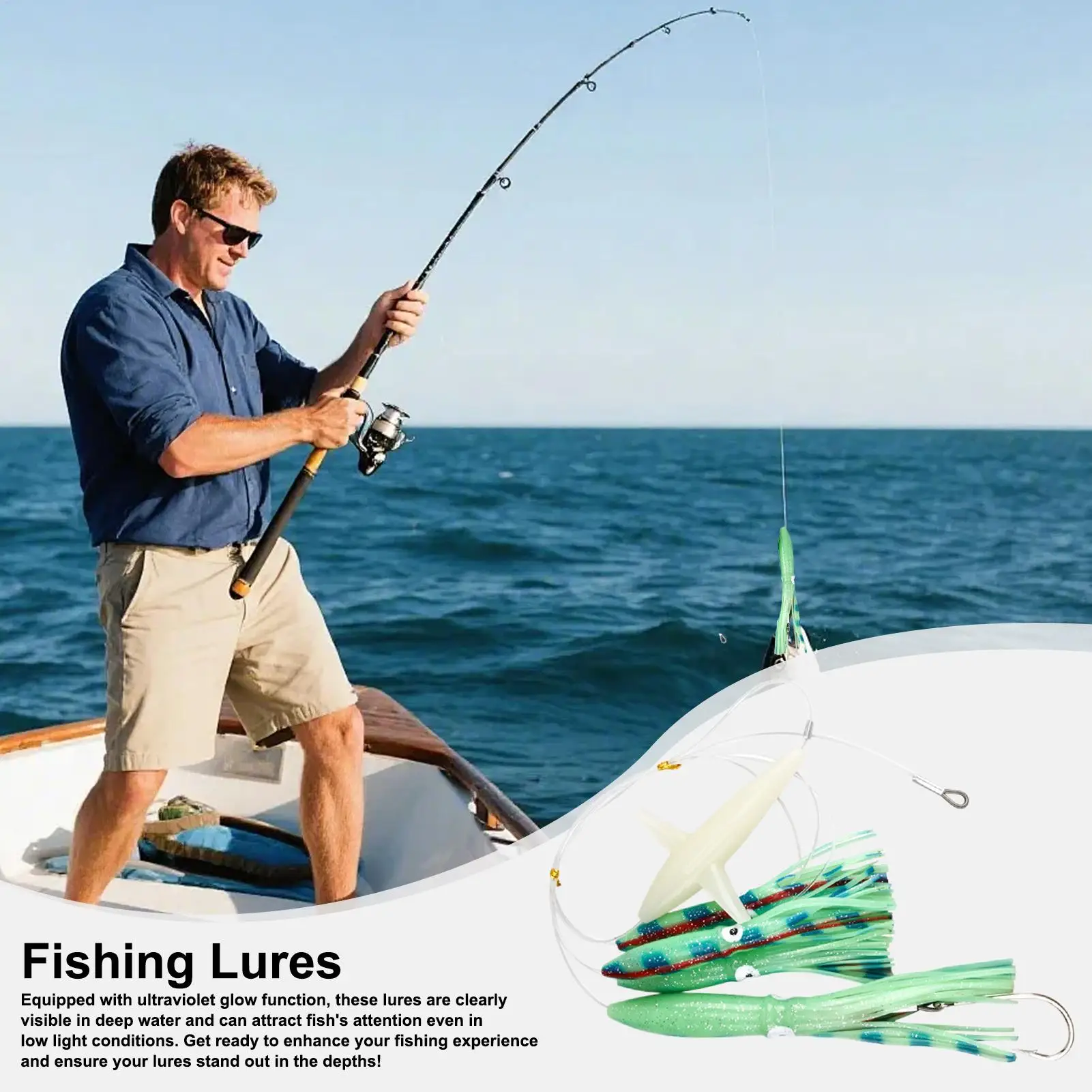 

Приманки для троллинга, светящаяся приманка для окуня, реалистичная утяжеленная рыболовная приманка для кальмаров для соленого окуня, морского сука, сома, реки, ручей