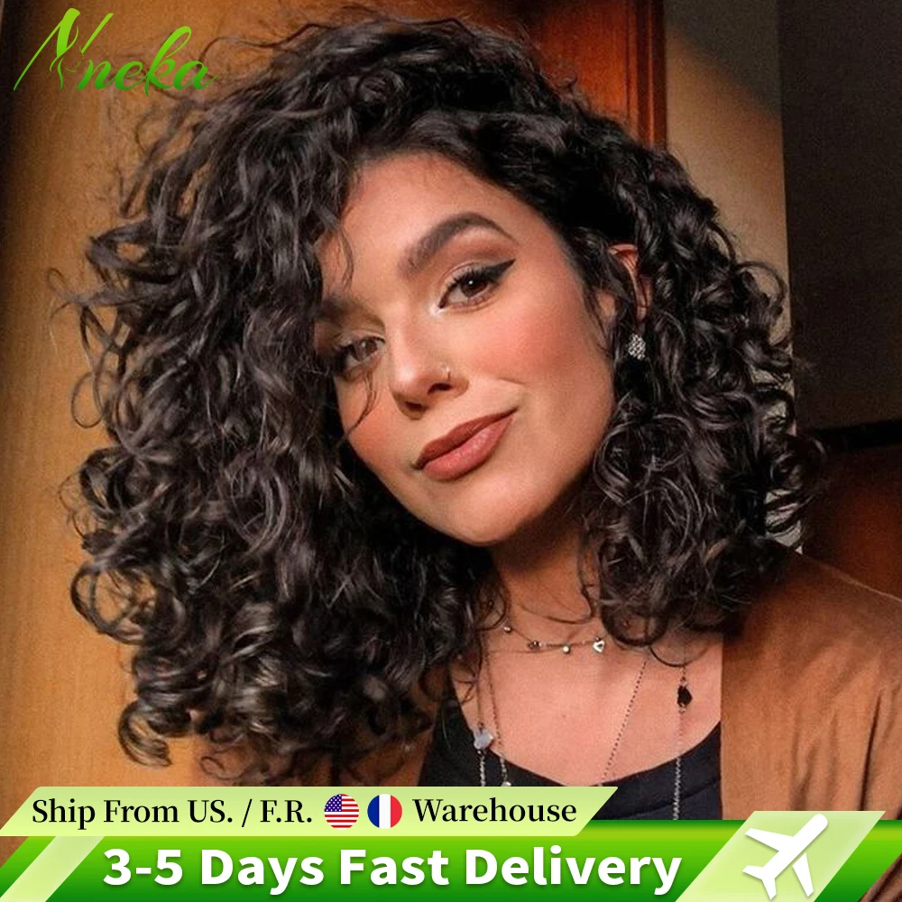 Water Wave Curly Short Bob Wigs 250% Brazilian 4x4 5x5 Lace Closure Human Hair Wigs 13x6 13x4 Deep Wave HD Lace Frontal Wig For Women