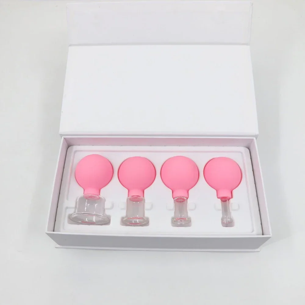 Ventouses sous vide en caoutchouc, masseur, lunettes pour le visage et le corps, Anti-Cellulite, beauté du visage, ensemble de thérapie par ventouses chinoises, 4 pièces
