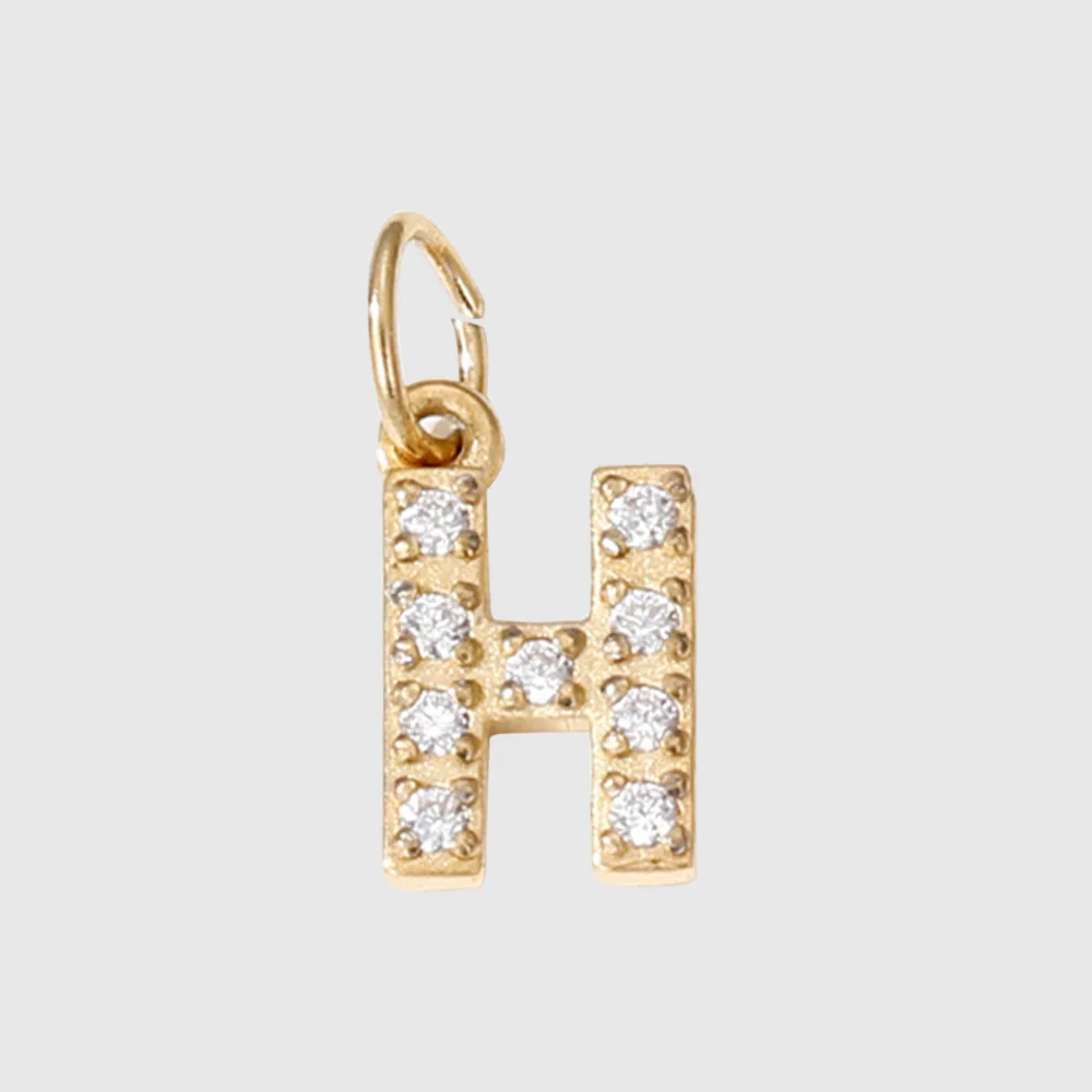 CARLIDANA Neue Edelstahl Buchstaben Anhänger Halskette Armband Alphabet Initial Charms 18K vergoldet DIY Zirkon Schmuck – Detail 16