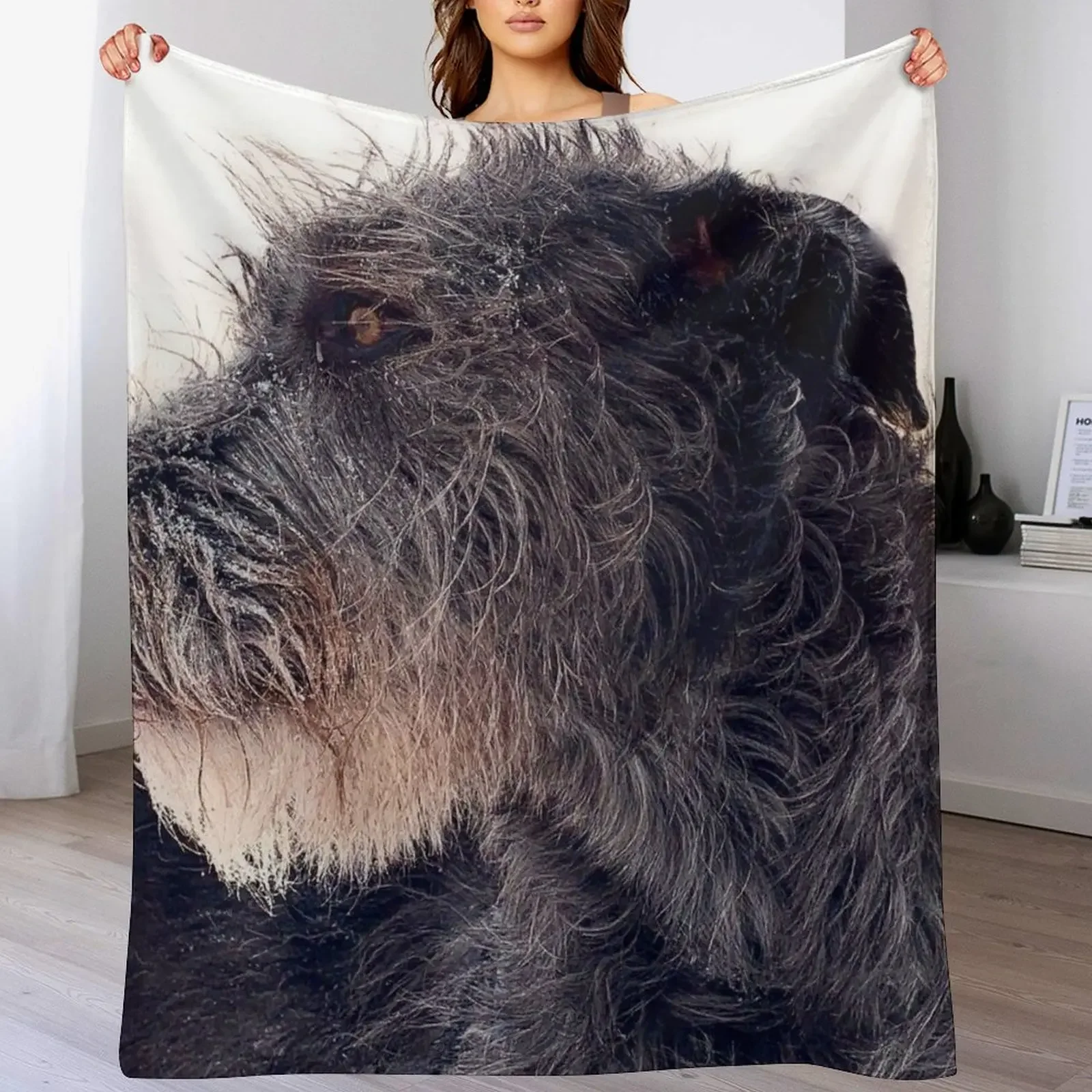 Winter Wolfhound Throw Blanket Soft Breathable Blanket for Night Sleeping