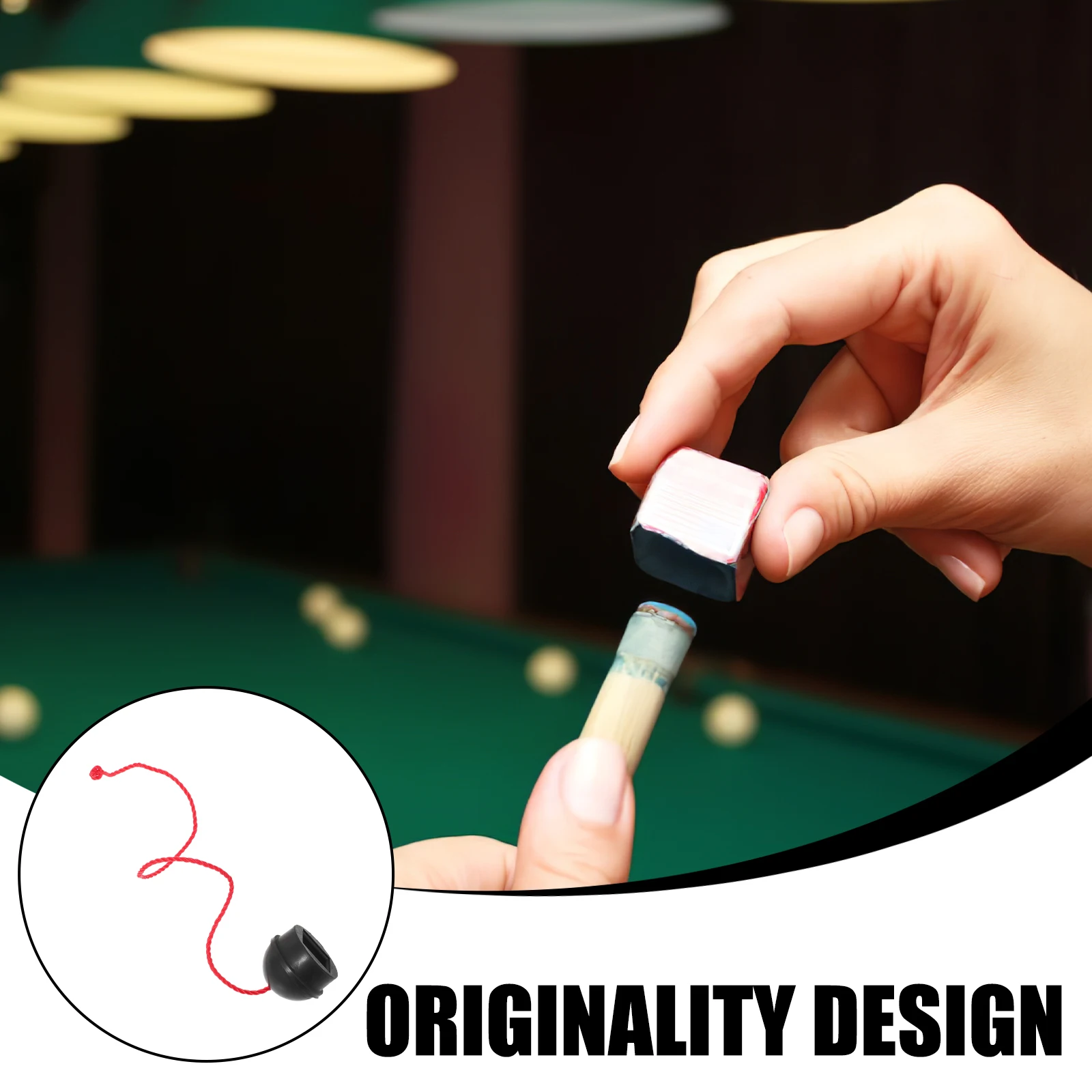 

Portable Snooker Pool Cue Chalk Holder Black Chocolate Hat Rubber Cover Billiard Accessory Shock Absorbing Drop Resistant Fits