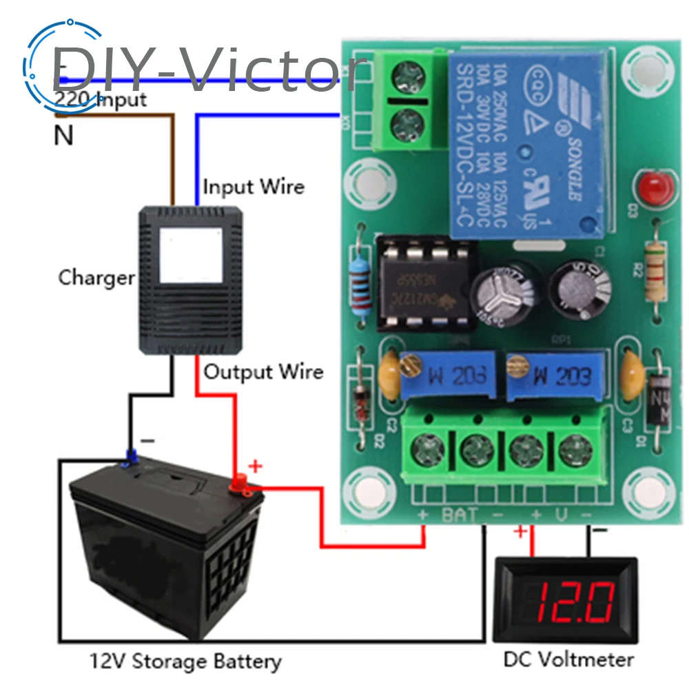 XH-M601 Intelligent Charger Power Control Panel Automatic Charging Power 12V Battery Charging Control Board For Diy Kit