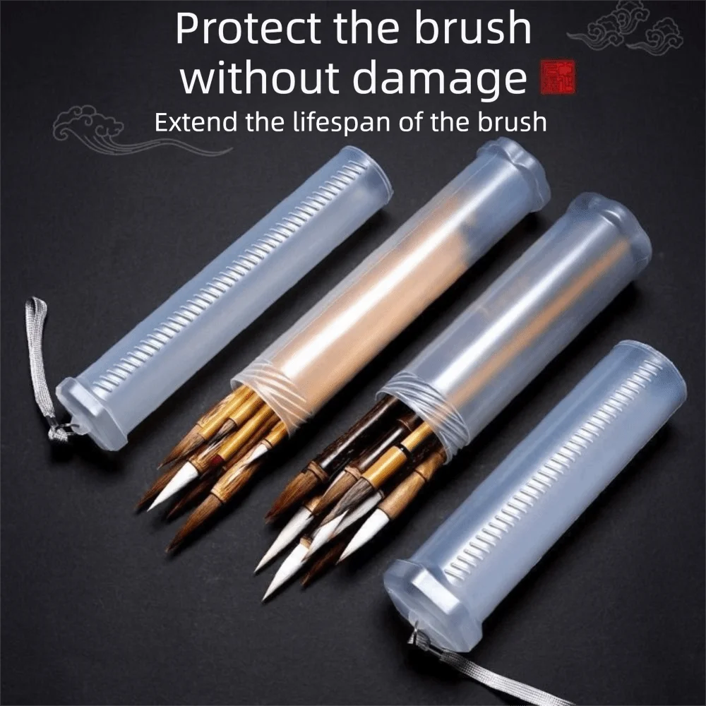 Adjustable Height Retractable Pencil Holder Clear Plastic Transparent Telescopic Pen Holder With Lid Dustproof