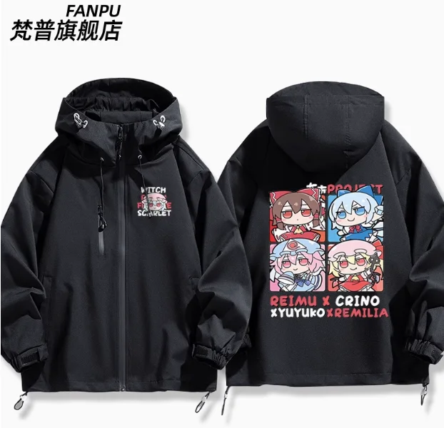 Anime Touhou Project Cirno Hooded Hoodie Cosplay Autumn Winter Men Women Coat Loose Jacket Tops