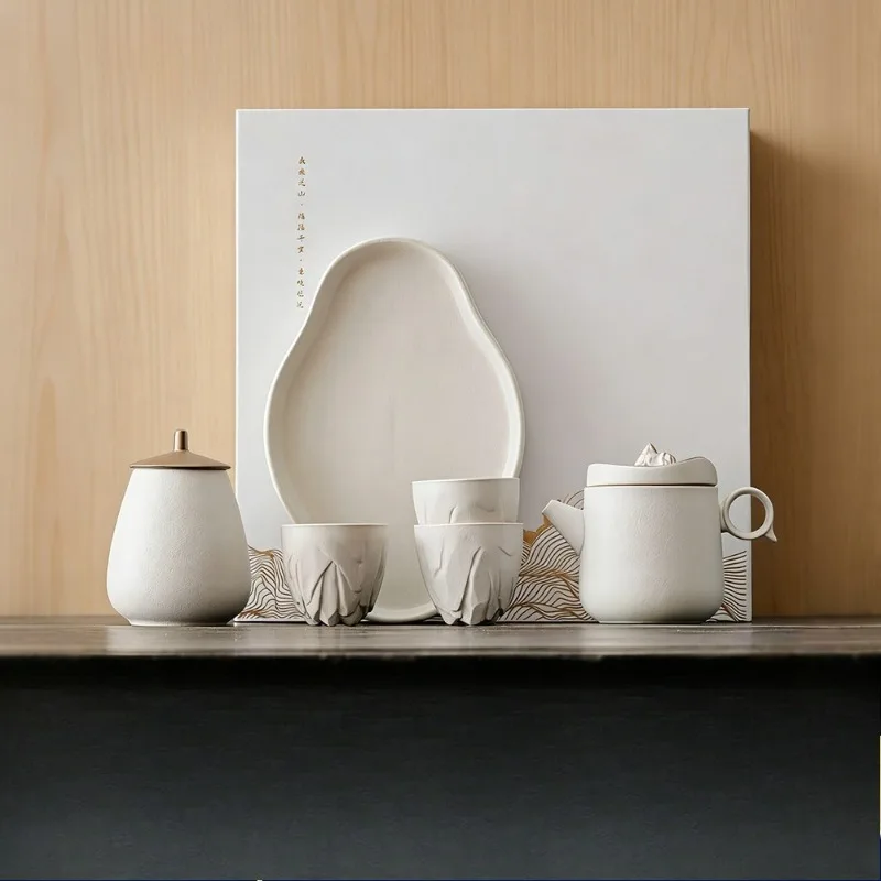 Chuang ceramic tea set, simple and modern Kung Fu tea set, business gift tea set gift box