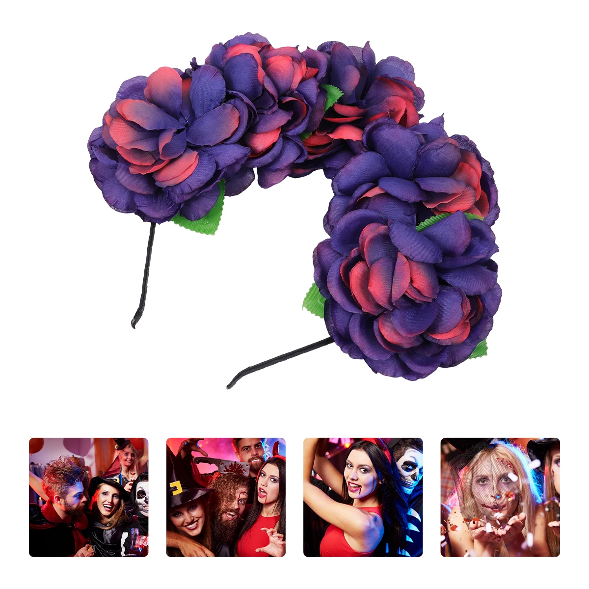 

Artificial Flower Headb Floral Crown Headdress Halloween Costume Prop Sweet Design Selfie Accessories Rose Crown Headpiece Hair