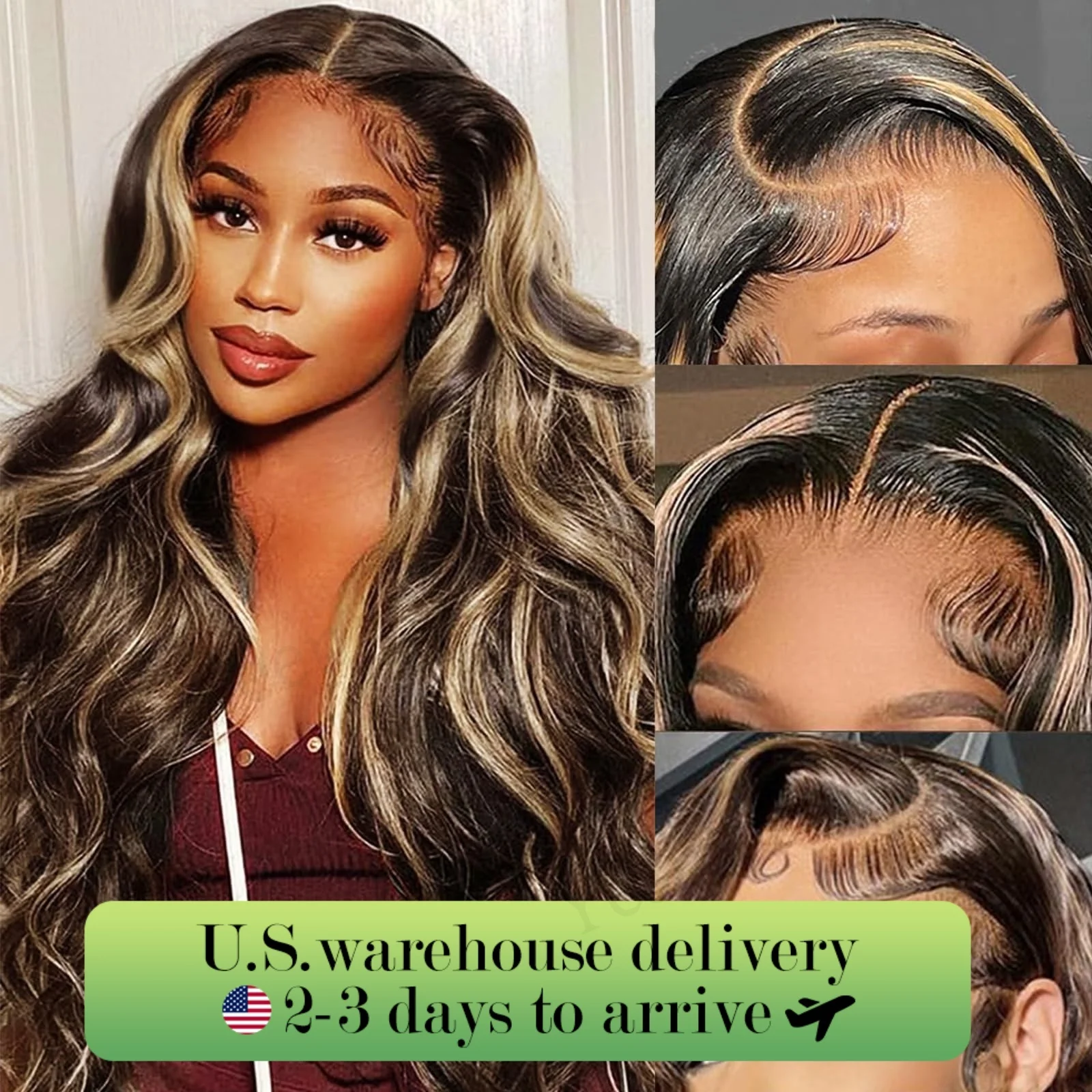 26 Inch Ombre Lace Front Wig Human Hair 1B/30 Body Wave Wigs Human Hair Highlight Lace Front Wig Human Hair 250 Density