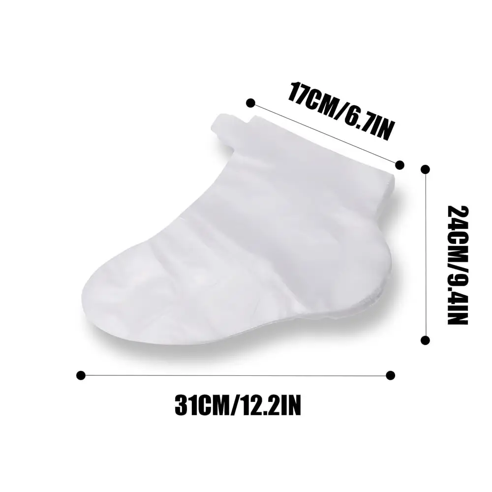 200/100 Uds. Revestimientos de baño de parafina-cubiertas de plástico desechables para pies para Spa hidratante, calcetines para el cuidado de los pies de mujer, forros de calcetines