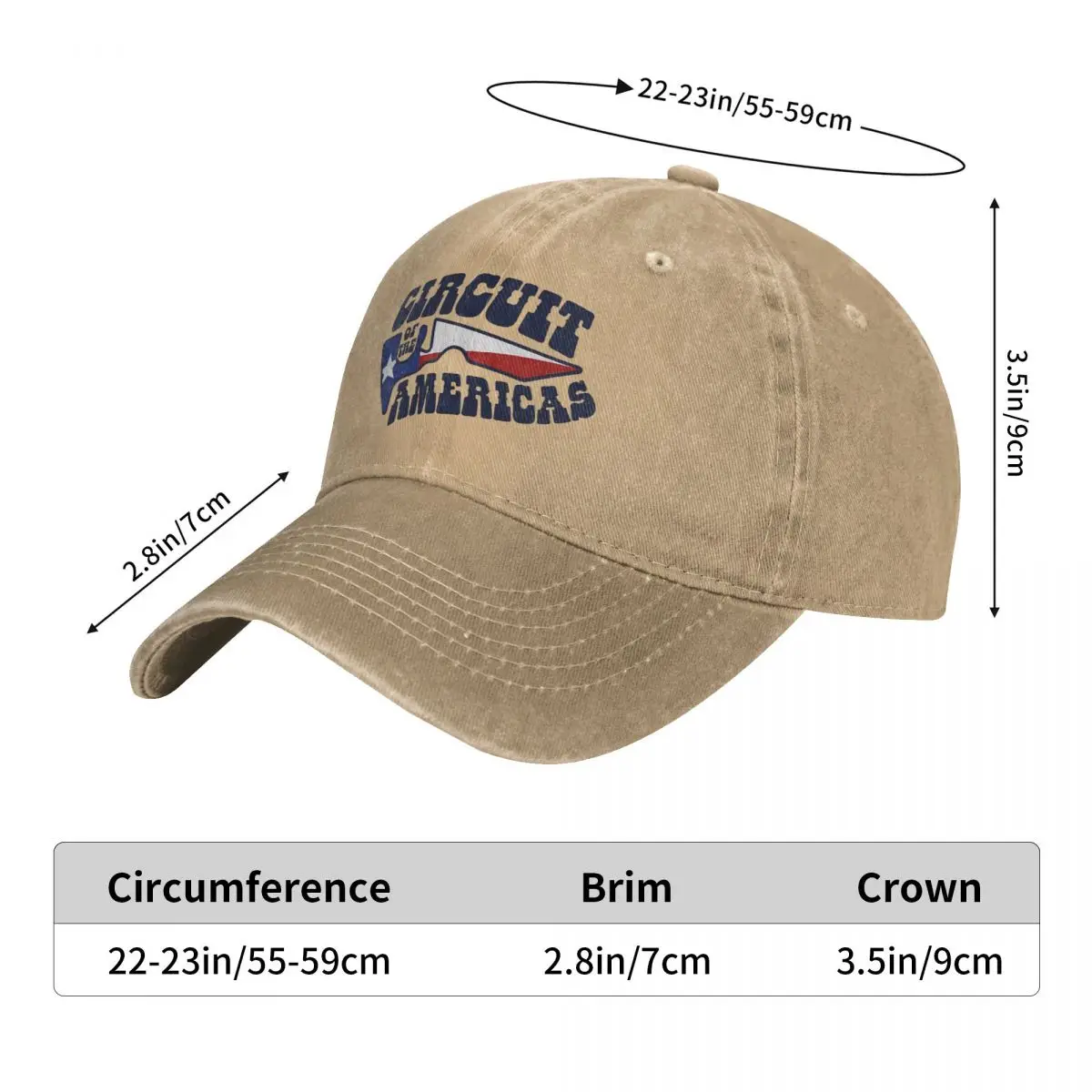 Circuit Of The Americas (CoTA) Austin, TX Baseball Caps Denim Fabric Hats Outdoor Adjustable Casquette Baseball Cowboy Hat