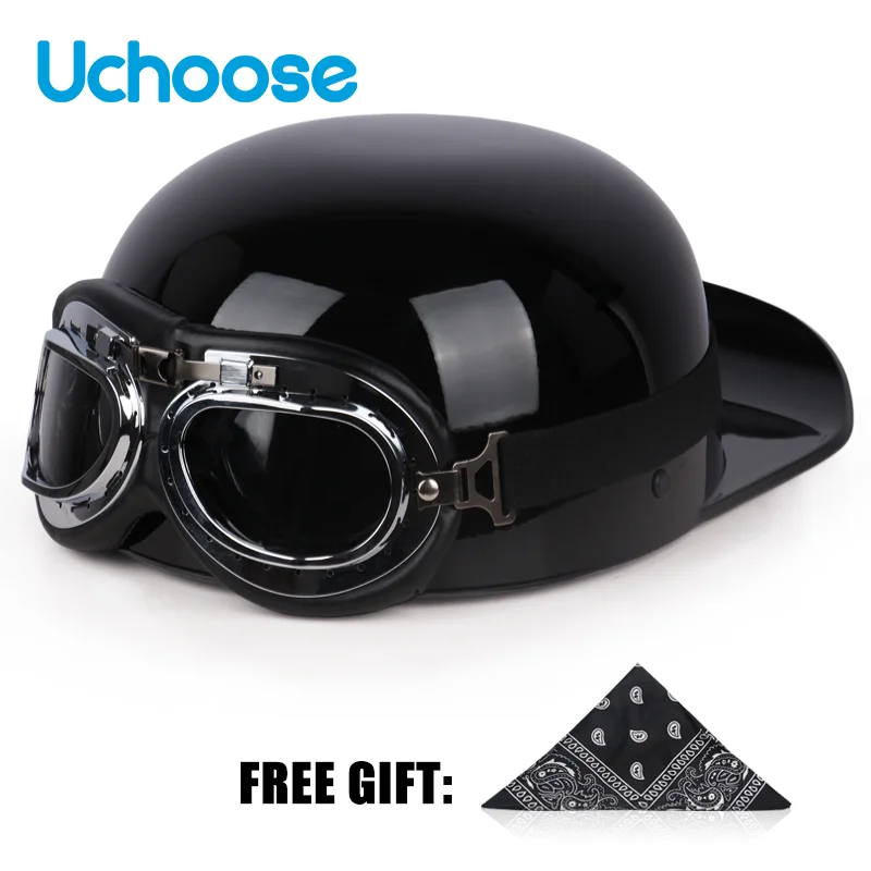 2025 Uchoose DS Baseball Cap Helmet Retro Helmets Summer Motorcycle Casque Vintage Open Face Scooter Cruiser Chopper Gangster
