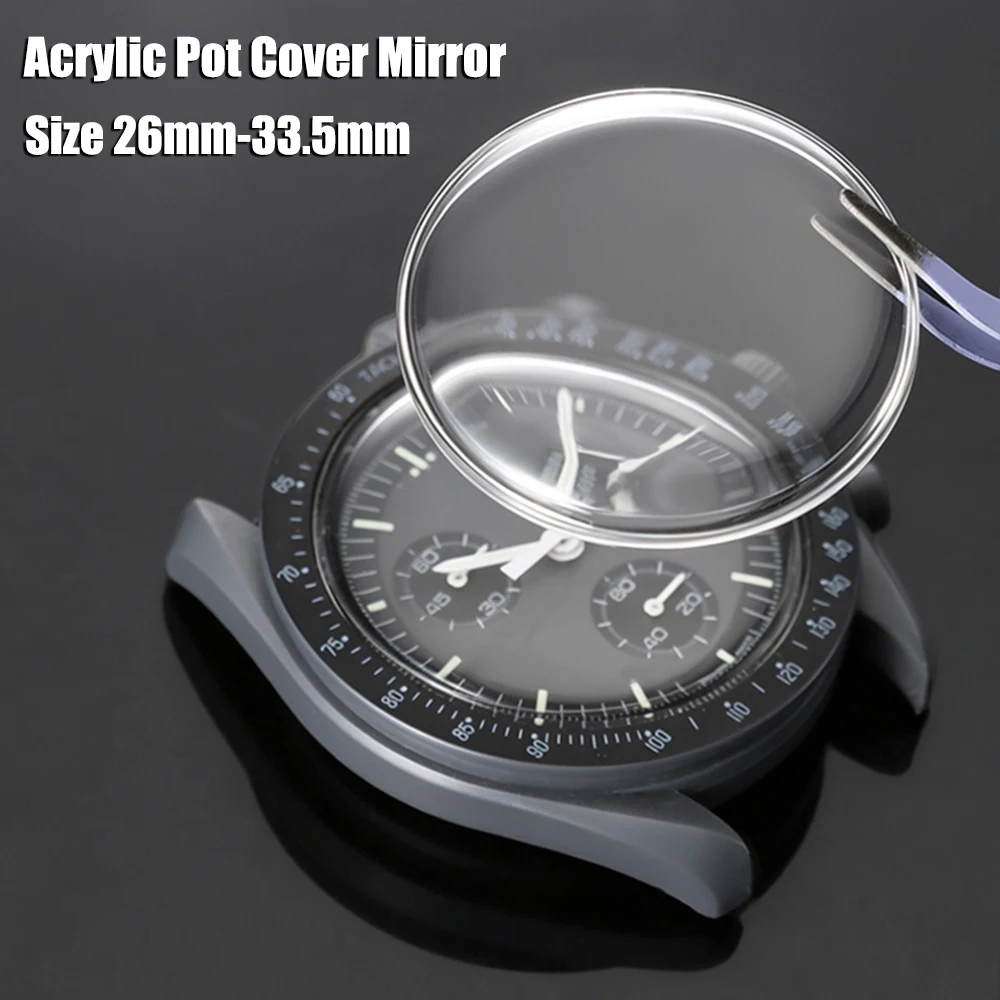 Acrylic Pot Lid Coated Acrylic Watch Mirror 26-33.5mmTransparent Acrylic Pot Cover Acrylic Clear Watch Accessories Watch Repair