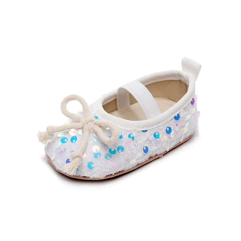 Chaussures Plates à Paillettes pour Bébé Fille, Semelles Souples, Mignonnes, à Essence, de Marche Décontractées, pour Nouveau-Né et Tout-petit