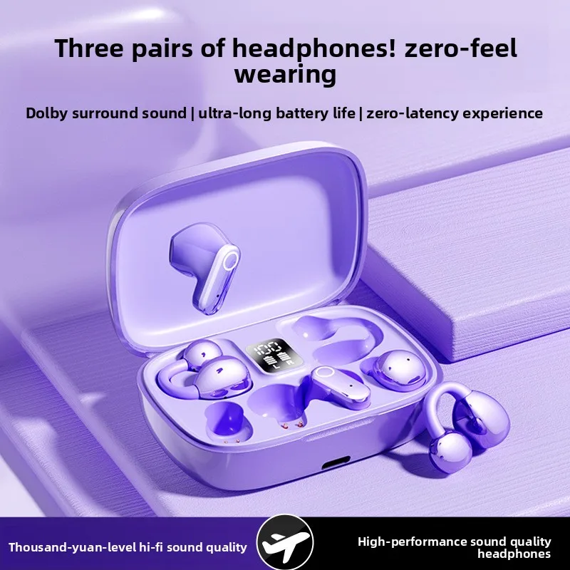 Wireless Bluetooth Earbuds 3-in-1 High Quality Long Battery Life For Shared Use 3 Pairs