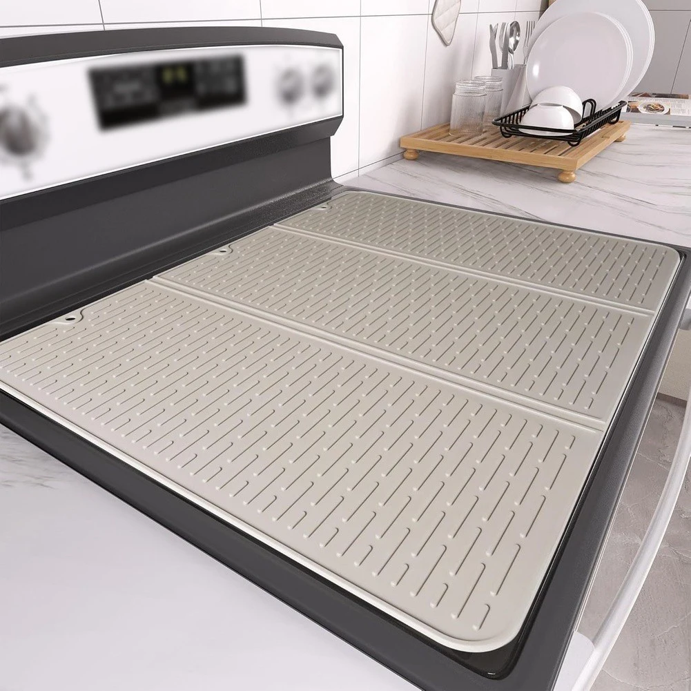 Foldable Silicone Stove Cover 26x28cm Heat Resistant Mat For Gas Electric Cooktop Protection Pet Safe Kitchen Accessories