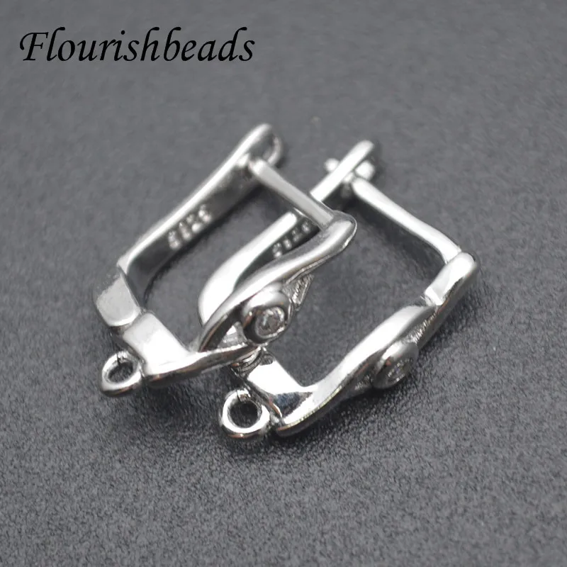 Multi Colors Eye Shape Paved CZ In The Center Earring Hooks Nickel Free Accessories for DIY Jewelry Making 30pcs/lot