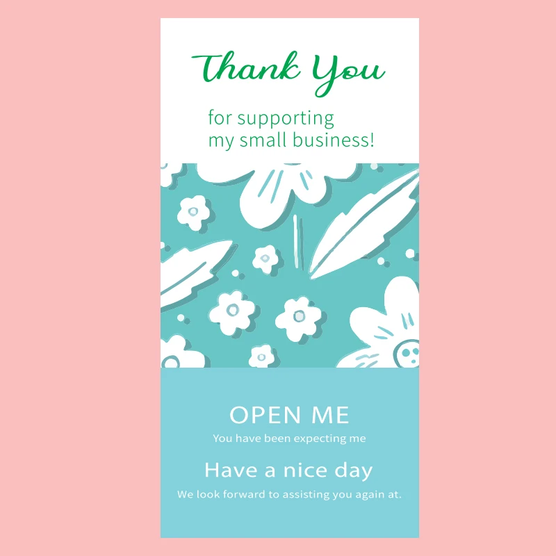 Наклейки с надписью «Thank You», 5 х10 см, 30-50 шт.