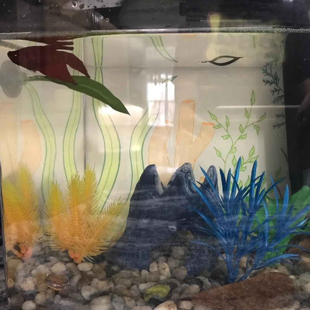 

6pcs Simulation Leaves Artificial Aquarium Landscape Decoration Plastic Lifelike Leaves For Fish Tank Plant Scenery Environment