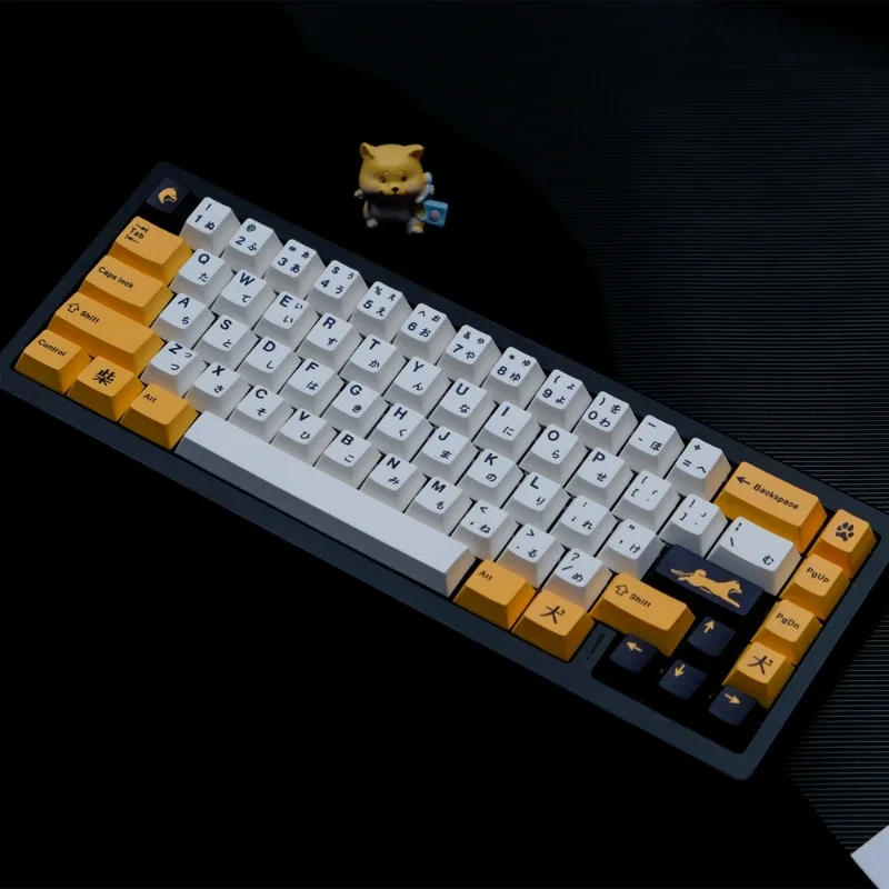 1 Set GMK 129 Keys Shiba Inu Keycaps Double Shot PBT Cherry Profile Keycap for MX SWitch Mechanical Gaming Keyboard Custom ISO