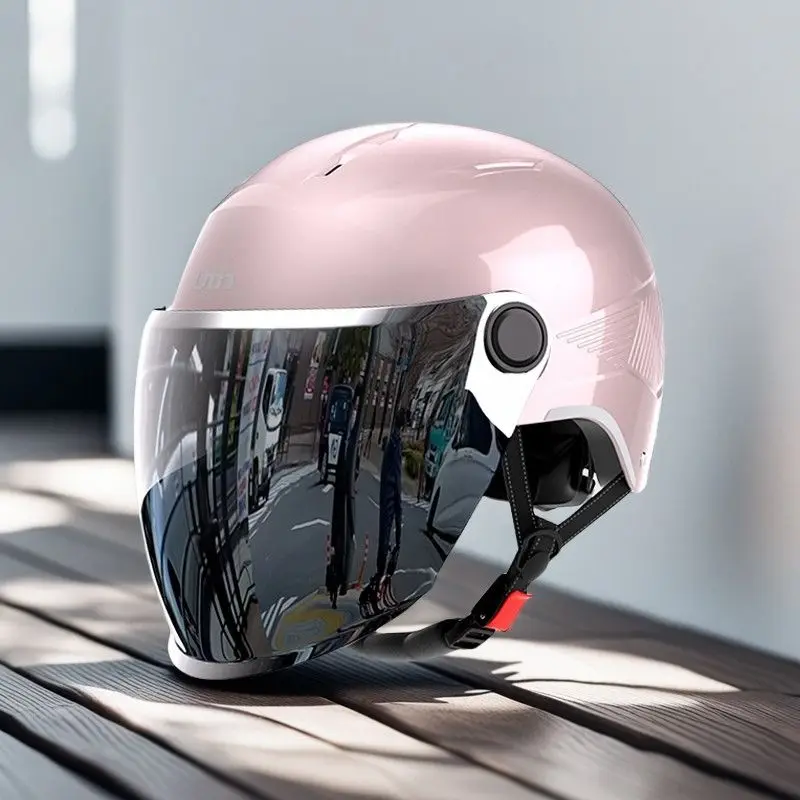 Electric car summer helmet double mirror sun protection motorcycle unisex half helmet motorcycle hard hat