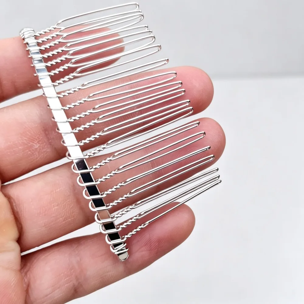 5pcs Gold Silver Black Wire Headband Bride Hair Comb Korean Simple Crown Hairpin 10/15/20/30 Teeth