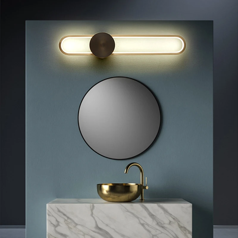 Luxo Ouro Mental LED Lâmpada de Parede, Três Tone Luz, Branco Quente, Sala de estar, Quarto, Escada Decoração, Simples Luminária