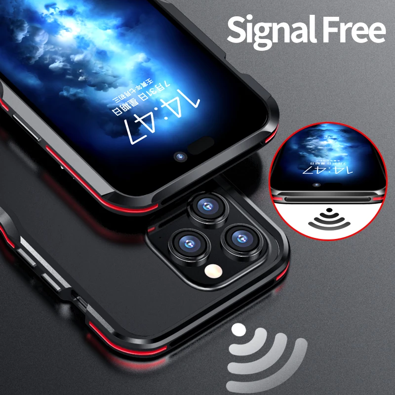 Luxury Aluminium Metal Bumper Case, Cover for Apple iPhone 16 15 Pro Max, 14, 13, 12 Pro Max, 15 Plus Shockproof Cover