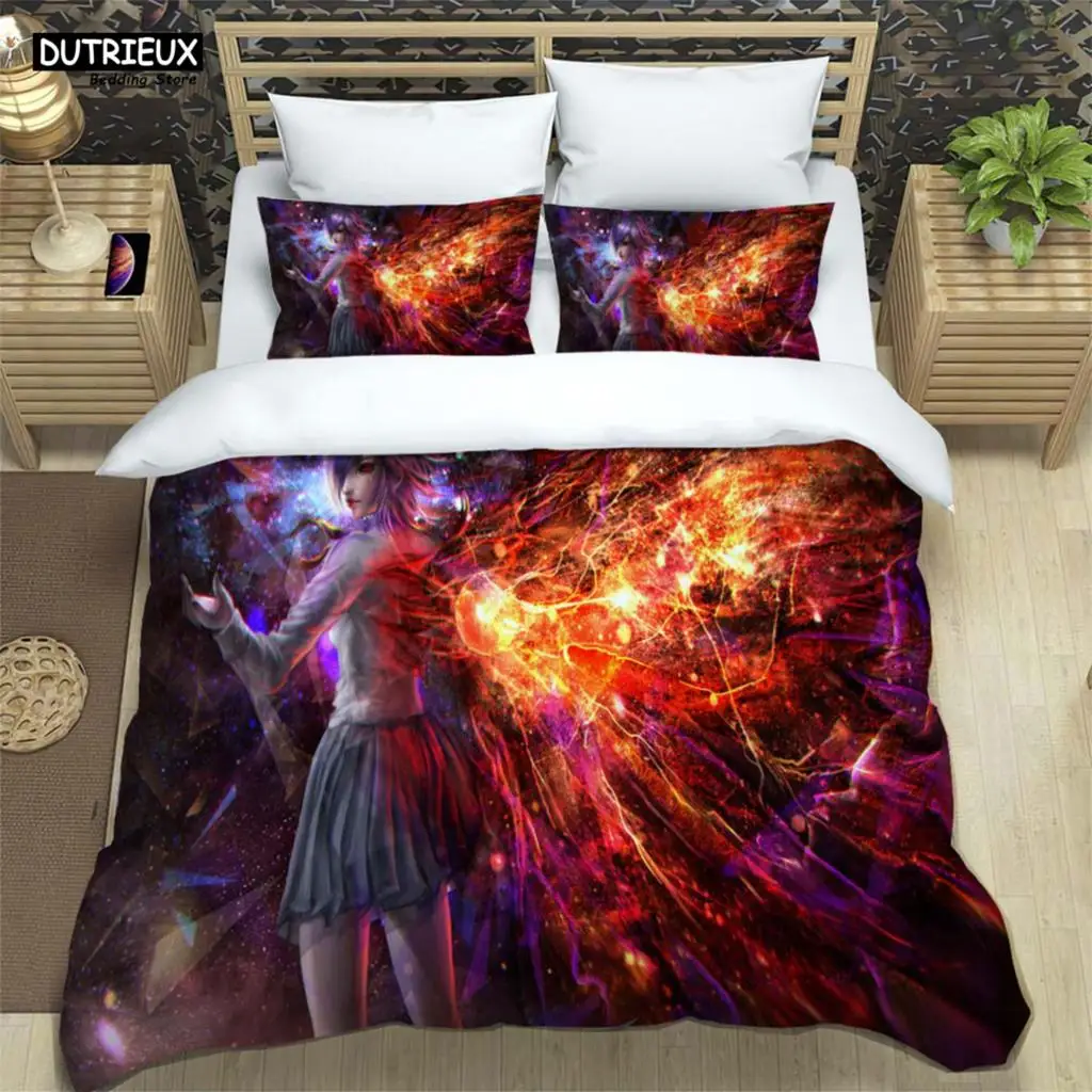 Japanese Fashion Anime Digital Printing Polyester Bedding Sets For Boys And Girls, Youth Bedding Set, Couple Gift