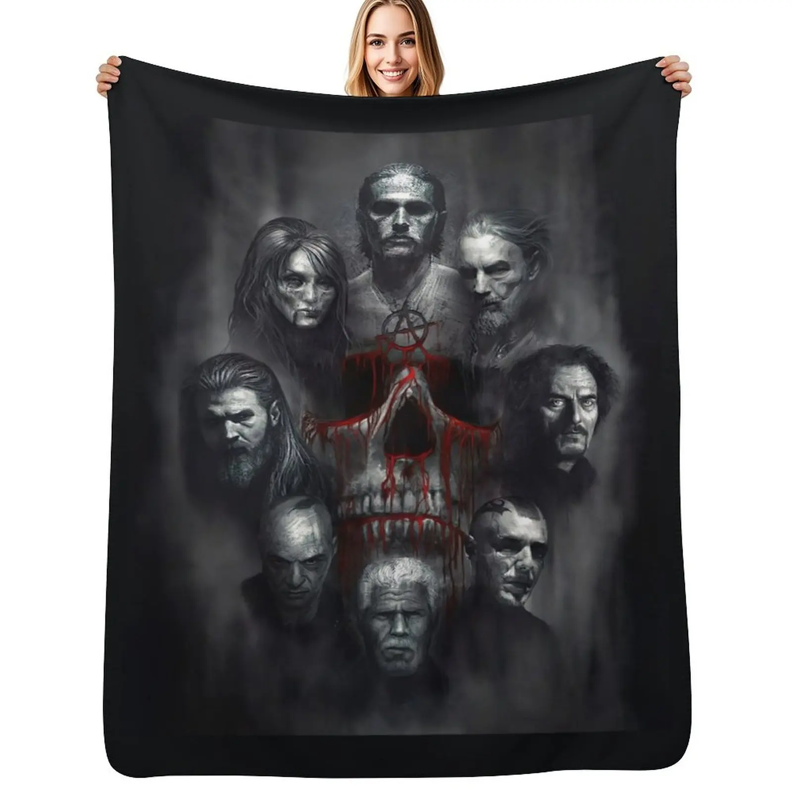 SOA the greatest cast black and whitedesign Throw Blanket Luxury Throw Sleeping Bag Flannels manga Custom Hairys Blankets