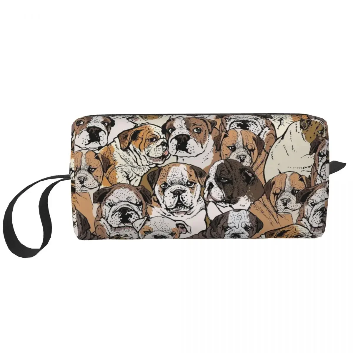 

Social English Bulldog Cosmetic Bag Women Makeup Bags Travel Daily Toiletry Bag Organizer Pouch