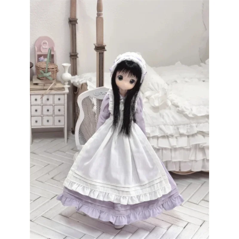 فستان 4-قطعة مجموعة azone/ob22 ملابس دمى أسود أزرق وردي خادمة التفوق متعدد الألوان زي دمى هدايا اكسسوارات