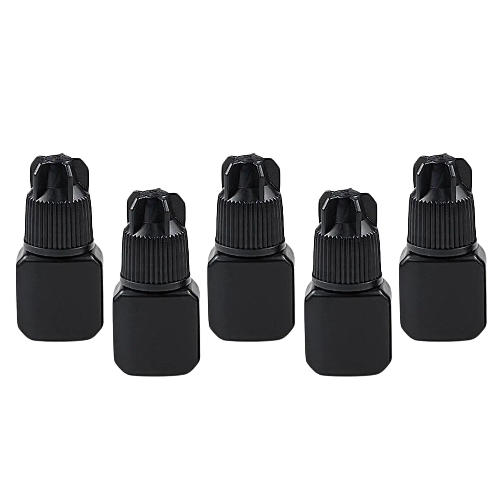 2x 5 Pcs Empty Refillable Grafting Eyelash Glue Bottles Plastic Glue Applicator Squeeze Bottles Black