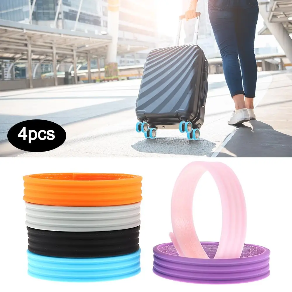 Suitcase Parts Axles Travel Luggage Caster Shoes Reduce Noise Castor Sleeve Silicone Suitcase Wheels Protection Cover DIY