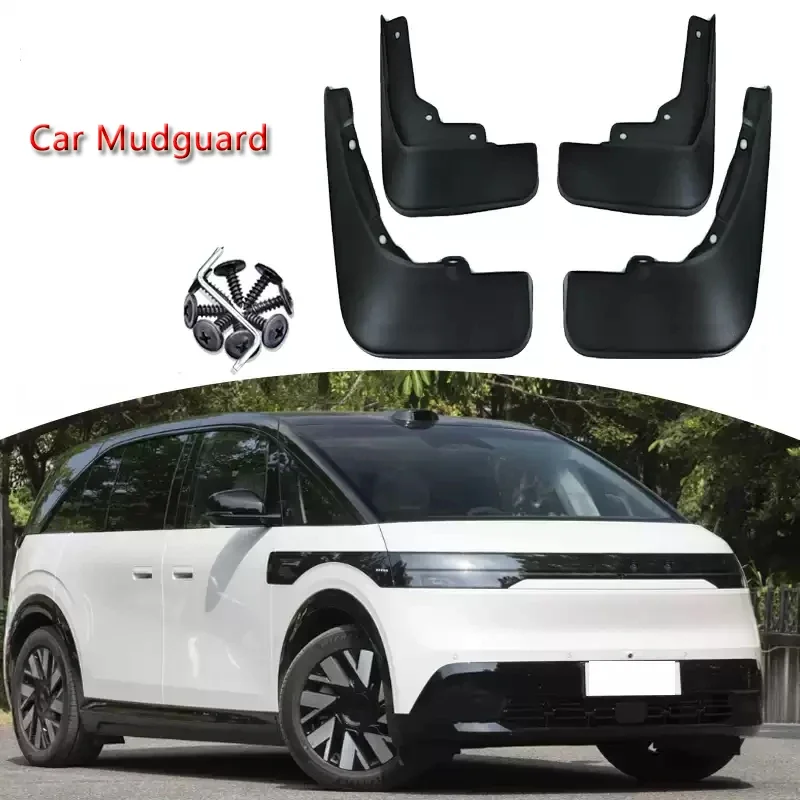 

4pcs ABS Car Fender Mud Flaps Premium Splash Guard Anti-dirt Wear-resistant For ZEEKR MIX 2025-Present Body Protection Accessory