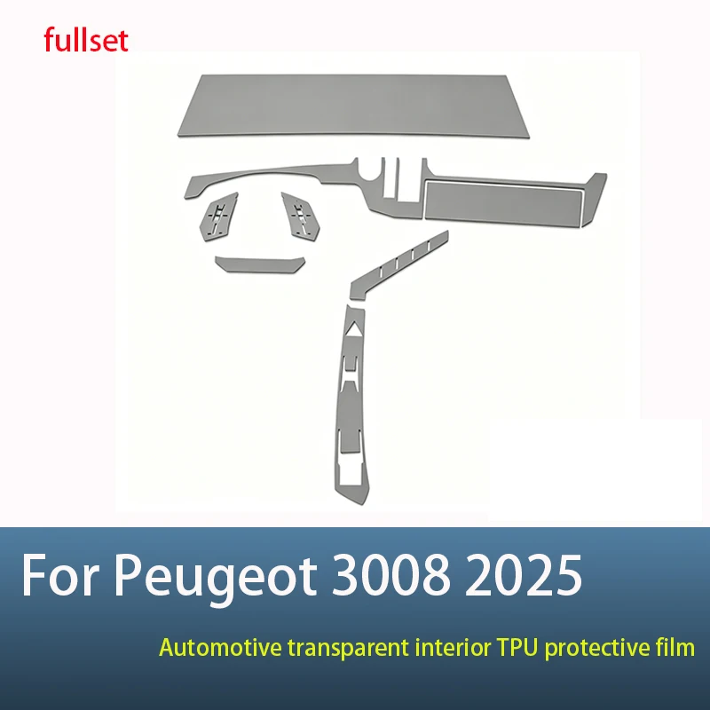 Geeignet für Peugeot 3008 2025 Auto TPU Transparente Schutzfolie für Armaturenbrett, Navigationsbildschirm und Mittelkonsole – Detail 8