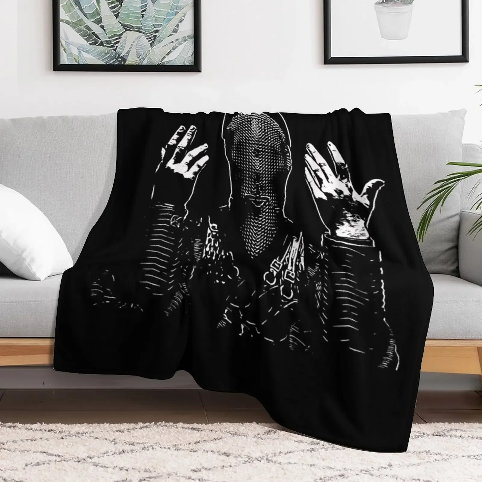 badass beatrice warrior nun masked Throw Blanket Flannels Decoratives Blankets