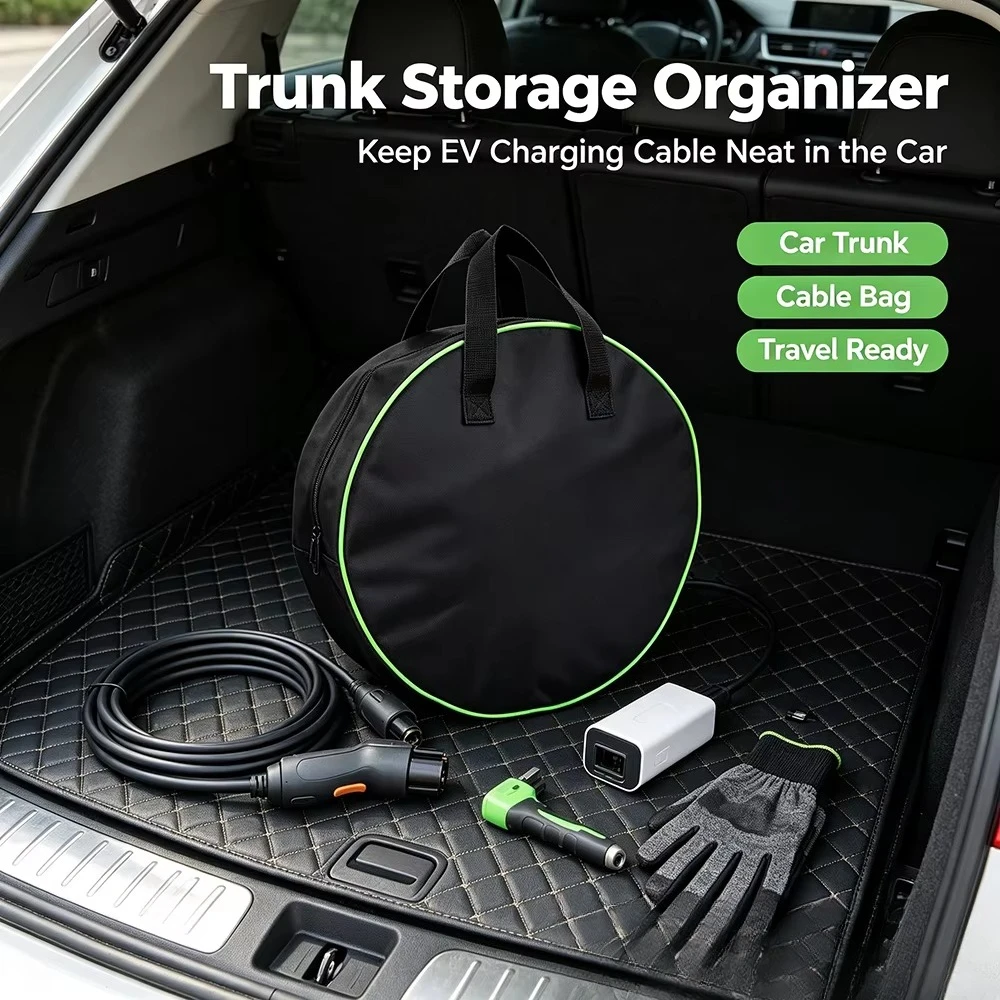 Circular Tool Bag  Portable Pouch for Hardware Tools and Waterproof Oxford Cloth Car Charging Cable Storage