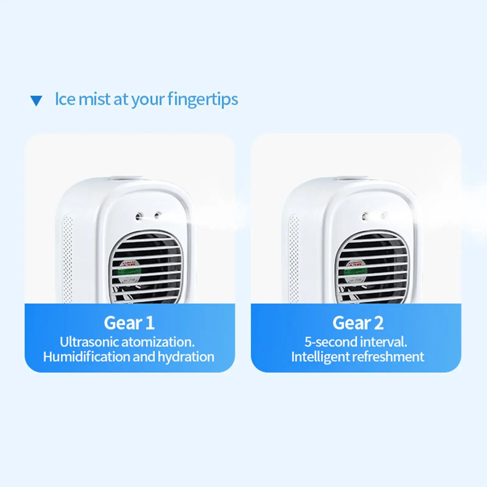 Mini Portable Air Conditioner USB Rechargeable 3 Speeds Low Noise Small Portable Air Conditioner for Home Bedroom Living Room