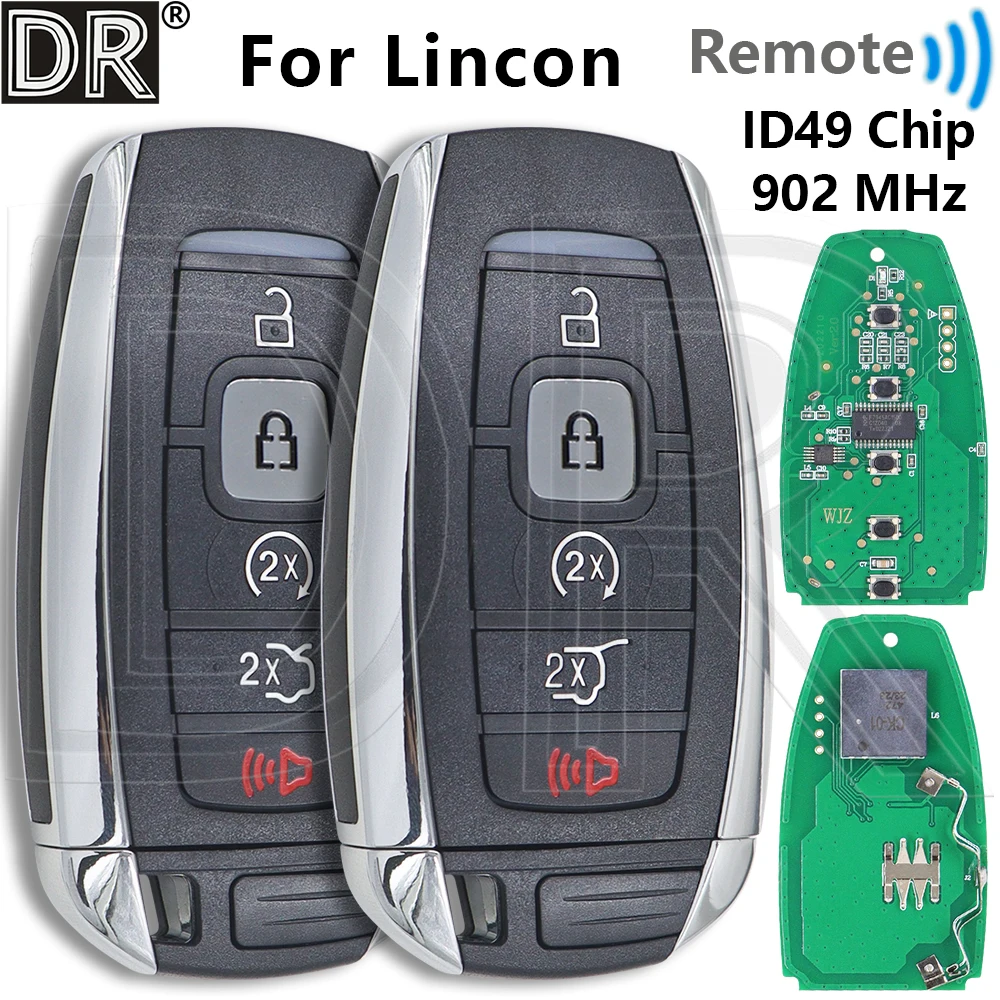 Great 902MHz ID49 Chip M3N-A2C94078000 Proximity Car Remote Key Or Shell Case For Lincoln MKC MKZ Navigator 2018 2019 2020 2021
