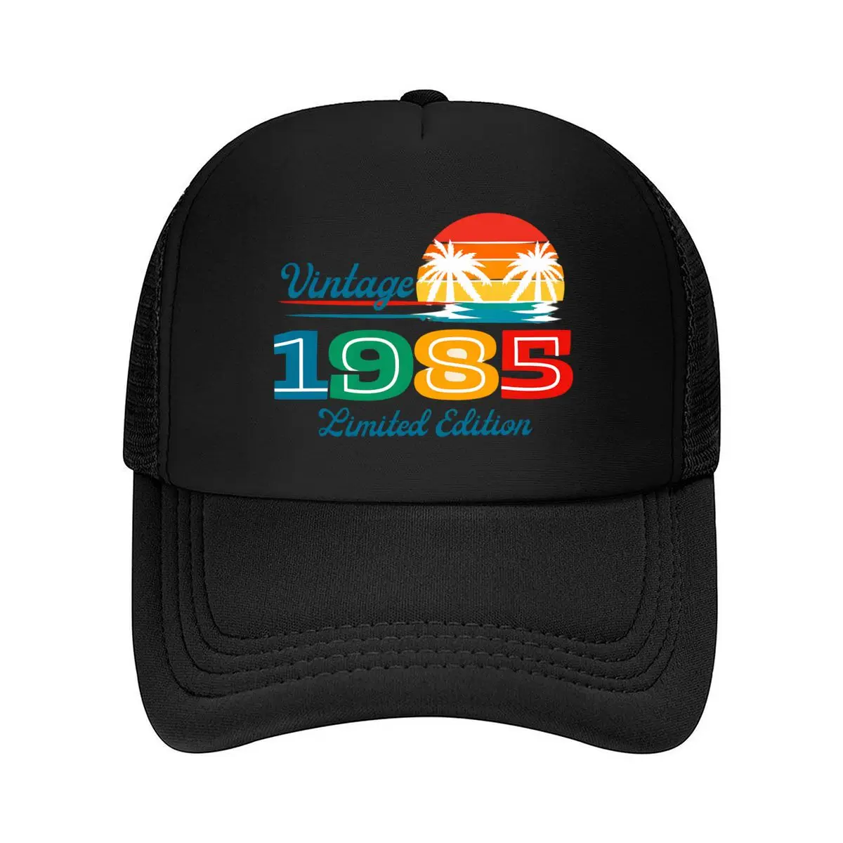 Vintage 1985 Sunset Palm Trees Limited Edition Mesh Baseball Cap Hip Hop
