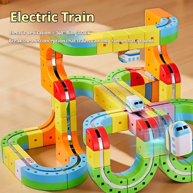 ألعاب أطفال مغناطيسية فاخرة للسيارة، ألعاب أطفال مغناطيسية متغيرة باستمرار، مكعب مسار سحري للسيارة #5