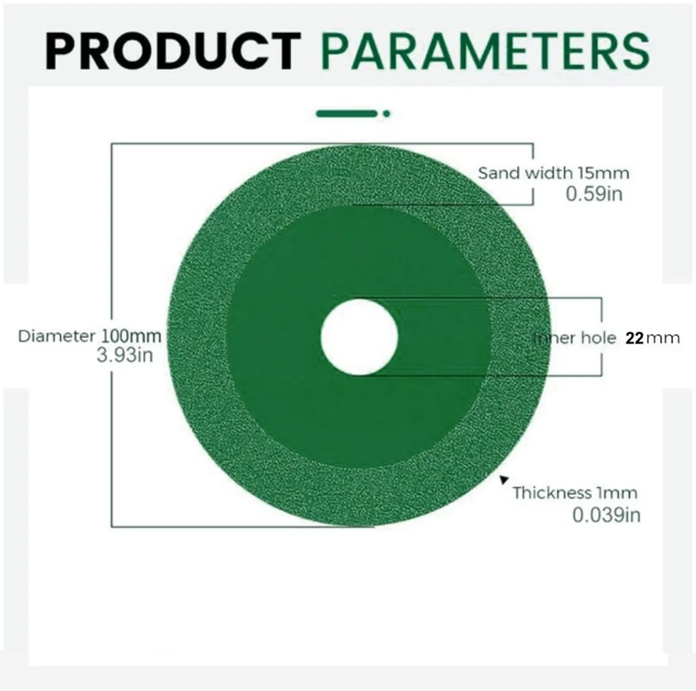 22mm Diamond Green Brazing Blade Ultra Thin Cutting Blade Ceramic Tile Ceramic Jade Glass Grinding Cutting Saw Blade Tool