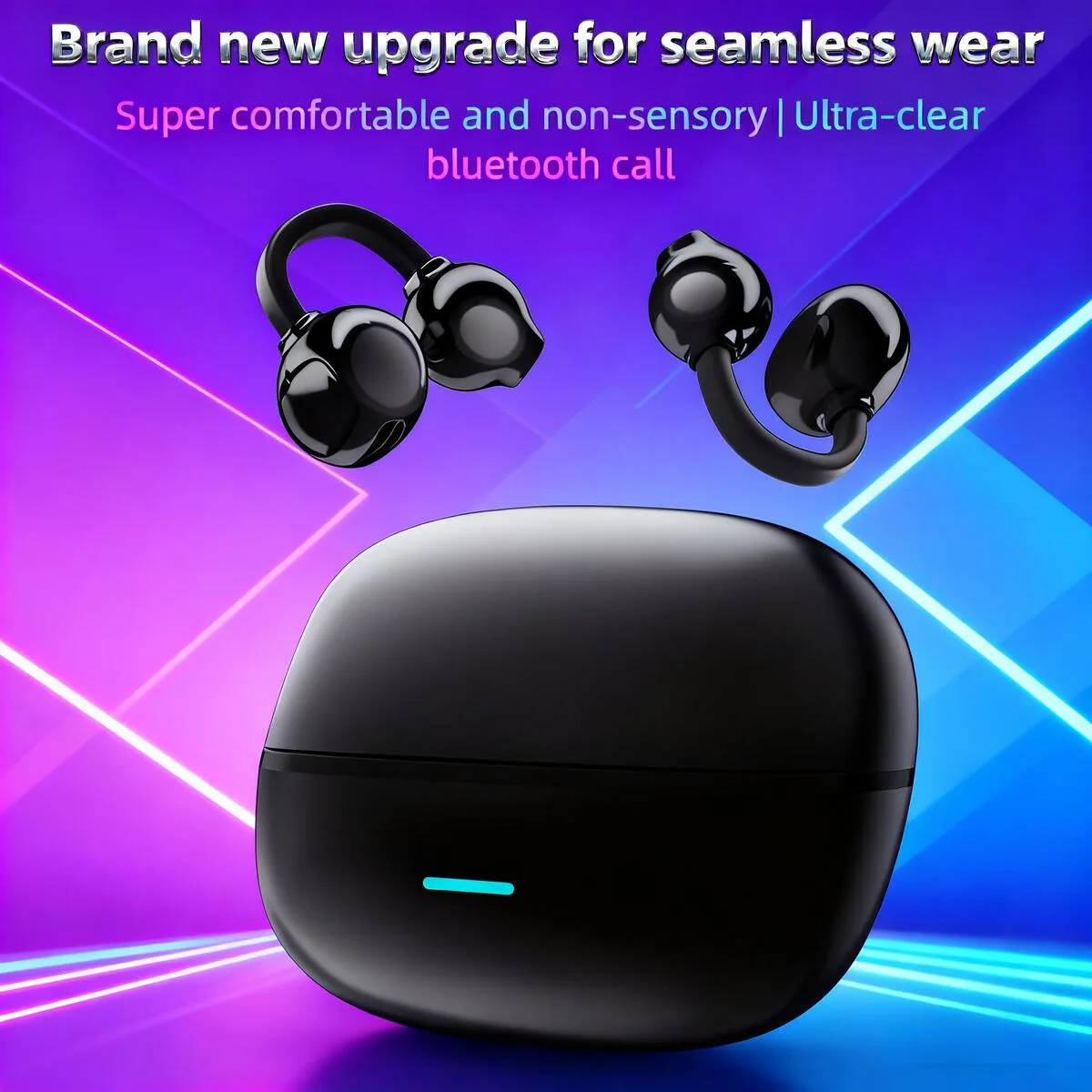 

New Outdoor Running Wireless Bluetooth Ear-clip Sport Earphones Long Battery Life IPX5 Waterproof Music Earsets For Android IOS